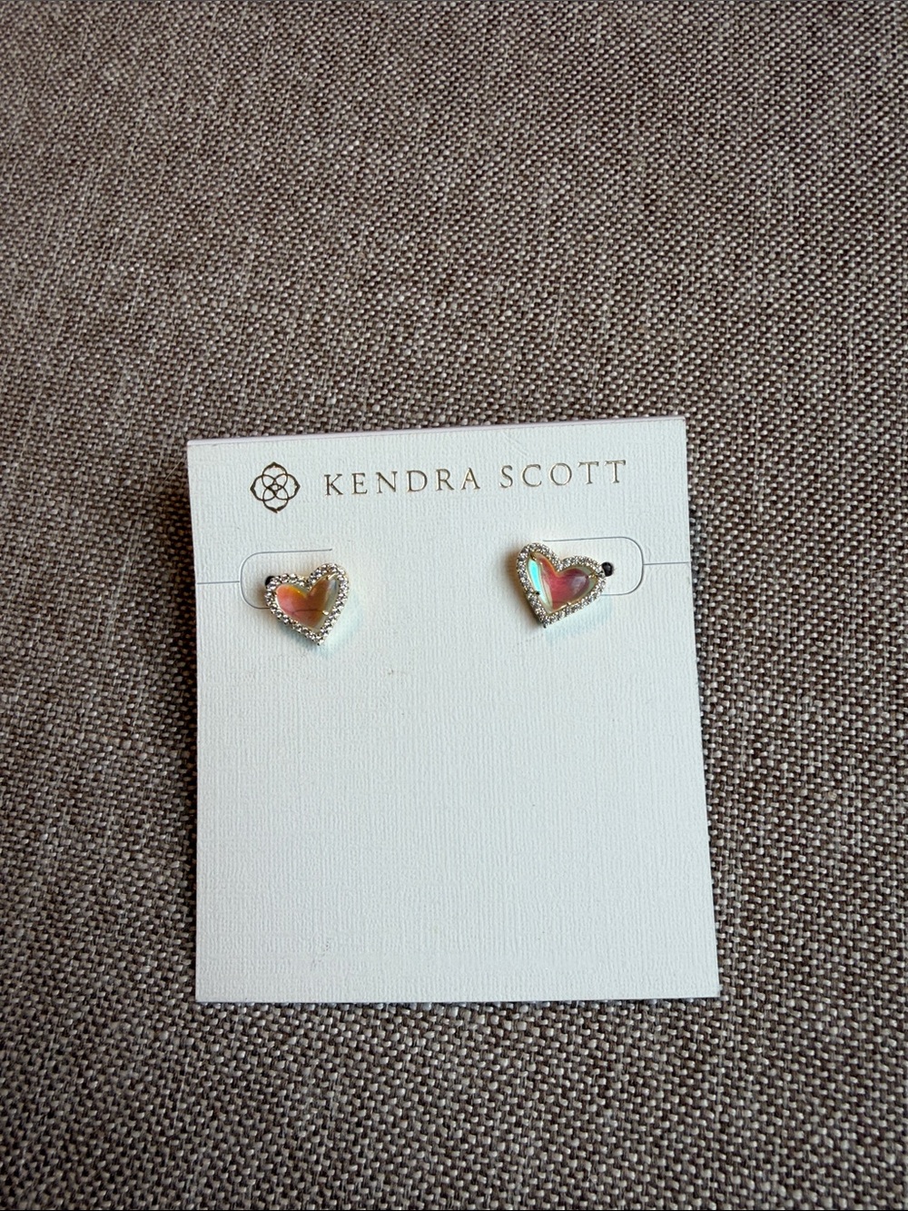 Kendra Scott Iridescent Heart Stud Earrings - gold Frame